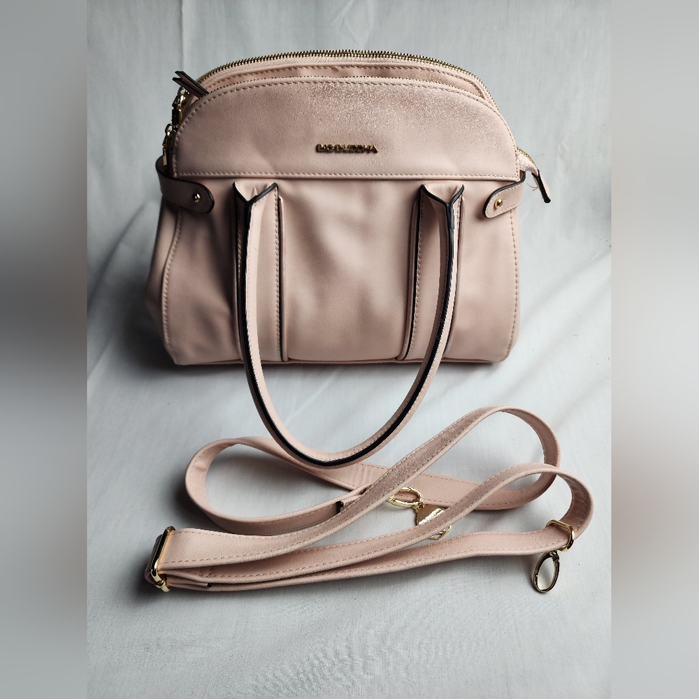 Big Buddha Women’s Pink Cream Faux Leather Shoulder Bag Purse